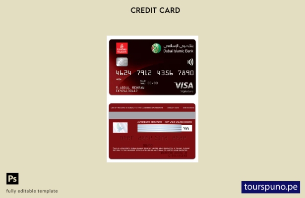 listo para imprimir Plantilla de firma DIB de Emirates Skywards del Banco Islámi